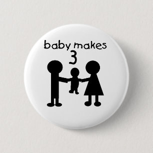 Baby Makes 3 6 Cm Round Badge