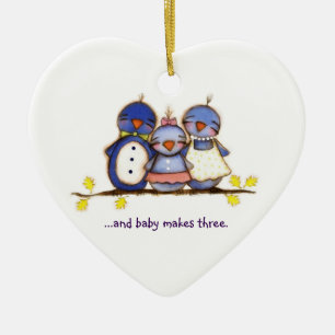 Baby Makes Three - Customisable Ornament