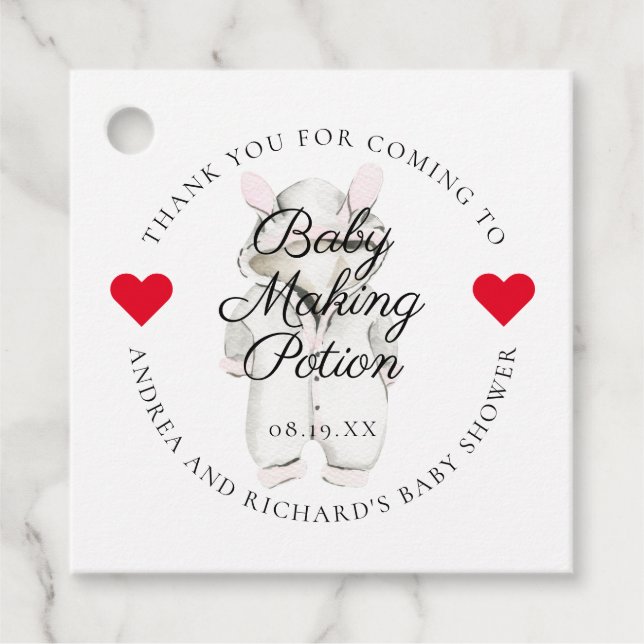 Baby Making Potion | Baby Shower Favour Tag (Front)