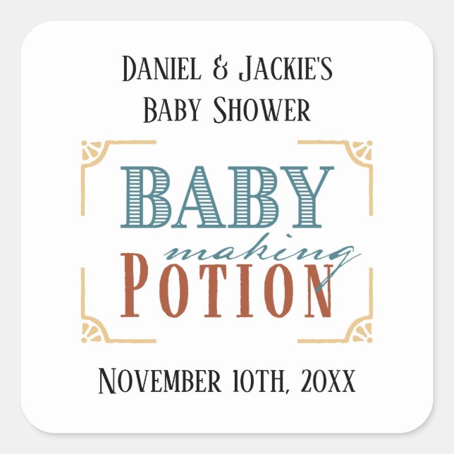 Baby Making Potion Baby Shower Vintage Label (Front)
