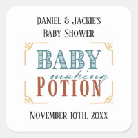 Baby Making Potion Baby Shower Vintage Label