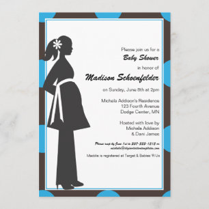 Baby Mama Shower Invitations (Blue)