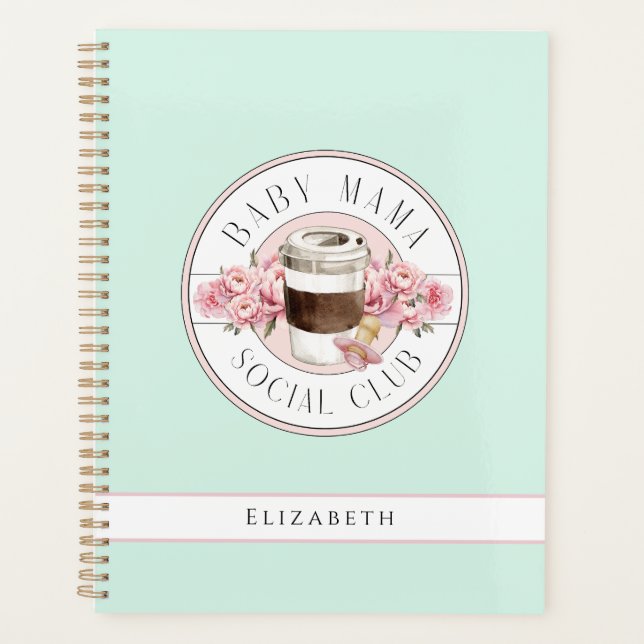 Baby Mama Social Club, Aqua Personalised Planner (Front)