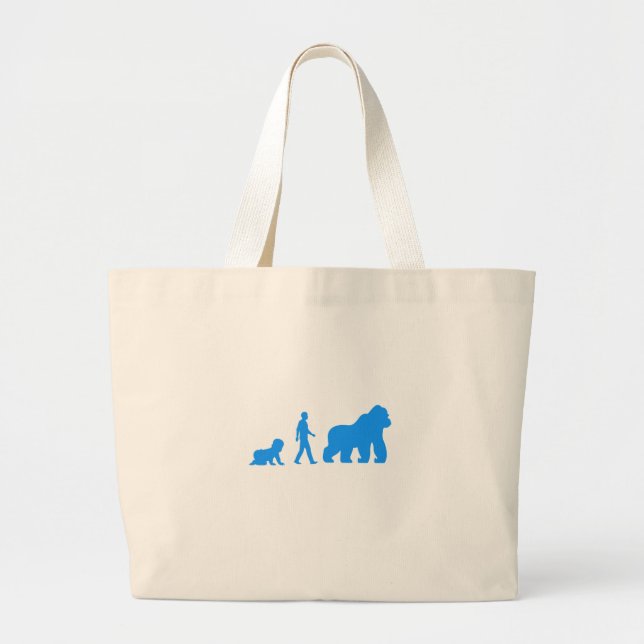 Baby, Man to Gorilla Large Tote Bag (Front)