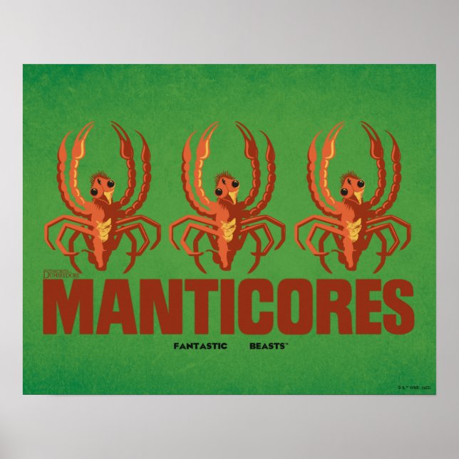 Baby Manticores Vintage Graphic Poster (Front)