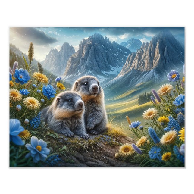 Baby Marmots Print (Front)