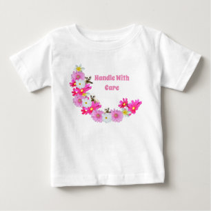 Baby Meerkat And Flowers, Baby Tshirt