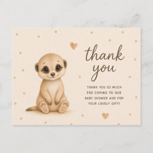 Baby Meerkat Baby Shower Thank You Postcard