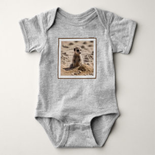 Baby Meerkat Playing In Sand, Bodysuit