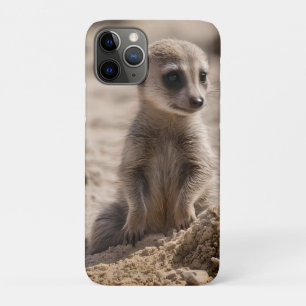 Baby Meerkat Playing In Sand, iPhone 11 Pro Case