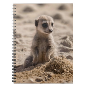 Baby Meerkat Playing In Sand, Notebook