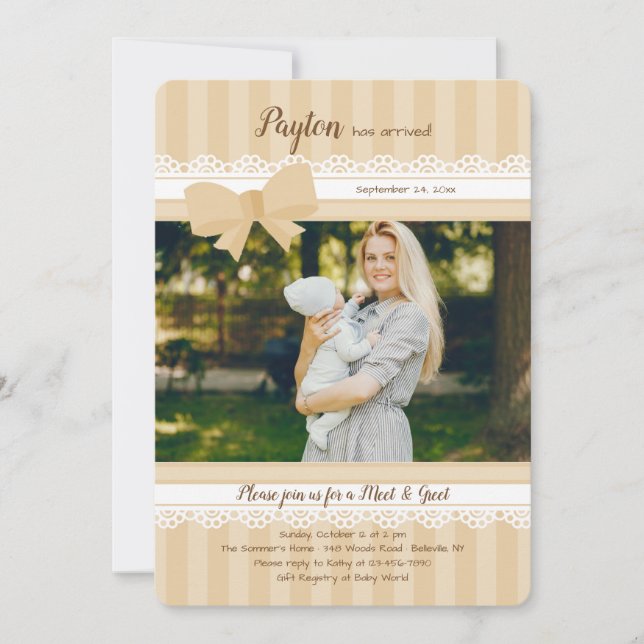 Baby Meet and Greet Photo Invitation (Front)