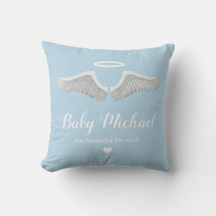 Baby Memorial   Angel Child Boy Blue Cushion