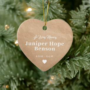 Baby Memorial Kraft Paper Full Photo Ceramic Tree Decoration