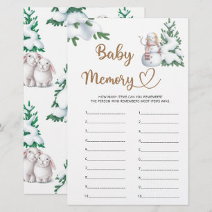 Baby Memory Winter Baby Shower Game