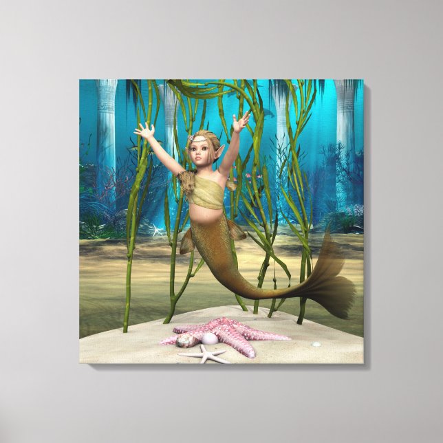 Baby Mermaid Canvas Print (Front)