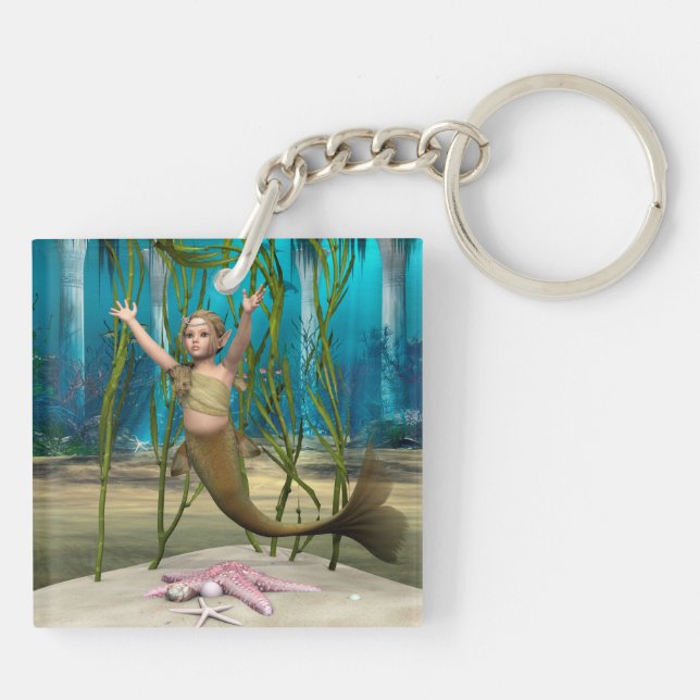 Baby Mermaid Key Ring (Back)