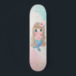 Baby Mermaid, Stars Skateboard<br><div class="desc">Baby mermaid with stars.</div>