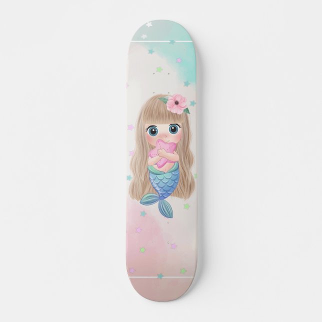 Baby Mermaid, Stars Skateboard (Front)