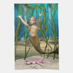 Baby Mermaid Tea Towel