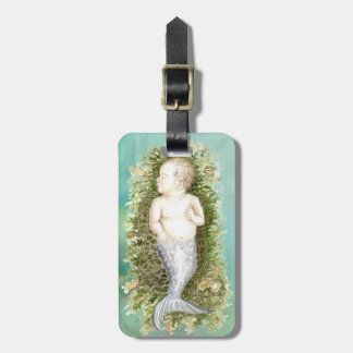 Baby Mermaid- Water colour fantasy art Luggage Tag