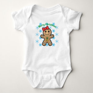 Baby Merry Christmas - gingerbread girl Bodysuit