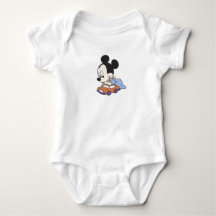 Baby Mickey Mouse playing with toy car