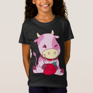 Baby Milk Cow Loves Strawberries Cattle Breeder Fa T-Shirt