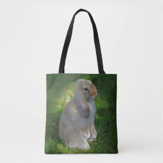 Baby Minilop Rabbit All Over Print Card Tote Bag