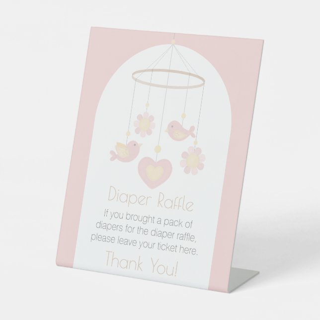 Baby Mobile Diaper Raffle Pedestal Sign (Front)
