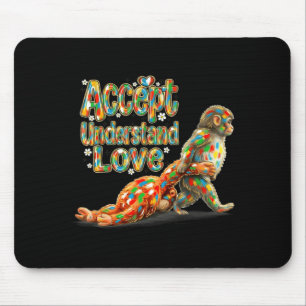 Baby monkey autism awareness accept understand mouse mat