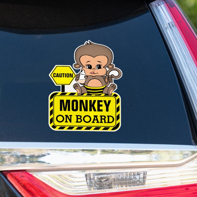 Baby Monkey Baby On Board Car Sticker (Creator Uploaded)