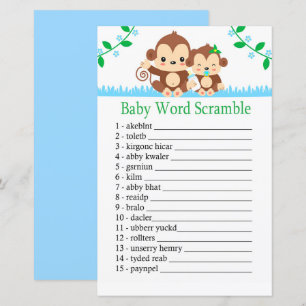 Baby Monkey Baby word scramble game
