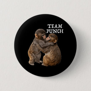 Baby Monkey Couple Team Punch with A New Friend 6 Cm Round Badge