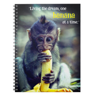 Baby Monkey Eating Banana Notebook