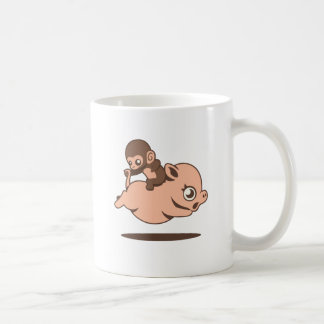Baby Monkey (Going Backwards on a Pig) Coffee Mug