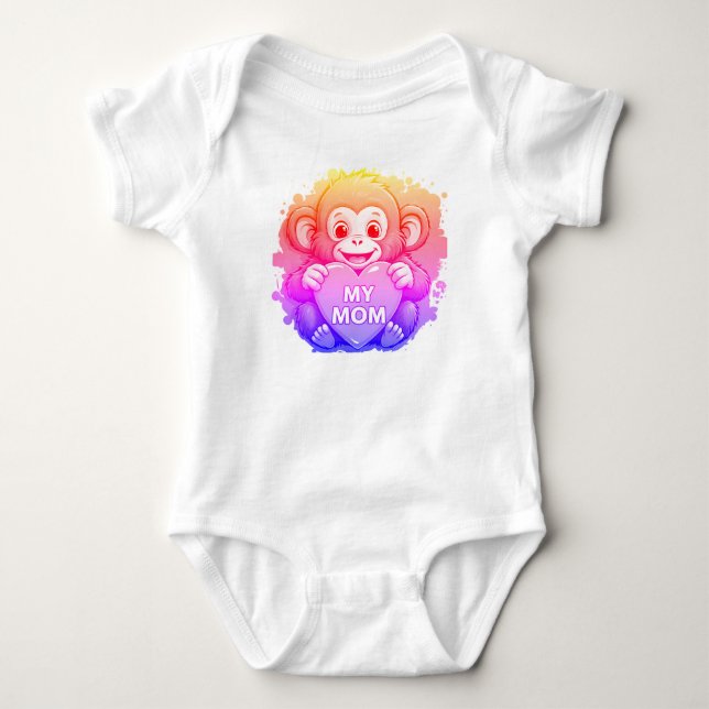 baby monkey- my mum  bodysuit (Front)