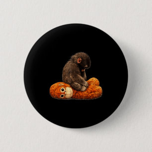 Baby monkey punch 6 cm round badge