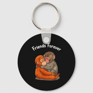 Baby monkey punch & orangutan friends forever key ring