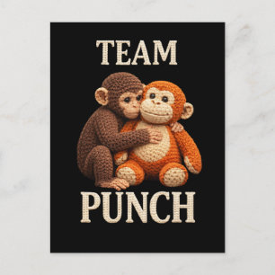 Baby Monkey Punch Crochet Pattern Cute Amigurumi Holiday Postcard