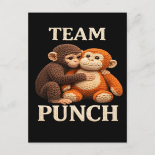 Baby Monkey Punch Crochet Pattern Cute Amigurumi Postcard