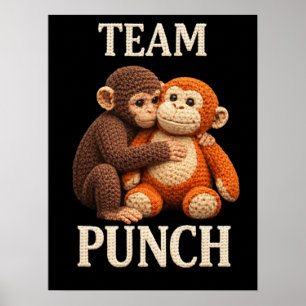 Baby Monkey Punch Crochet Pattern Cute Amigurumi Poster