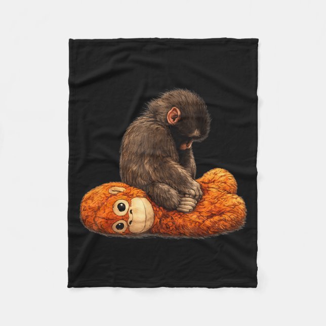 Baby monkey punch  fleece blanket (Front)