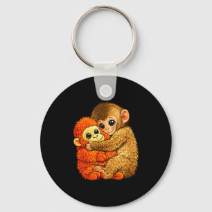 Baby monkey punch - funny monkey plush toy meme  key ring