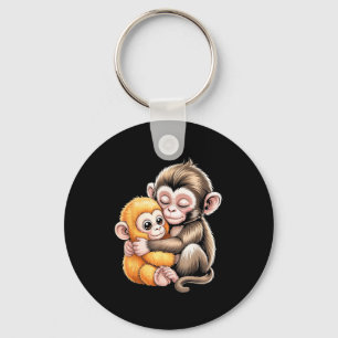 Baby monkey punch key ring