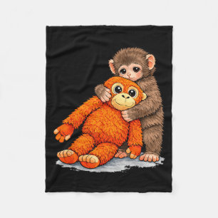 Baby monkey punch meme fleece blanket