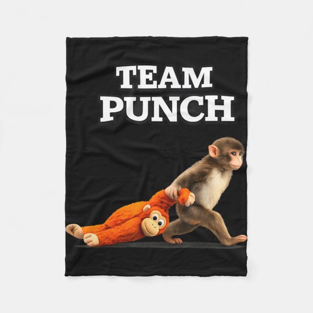 Baby monkey punch meme team punch 2026  fleece blanket (Front)