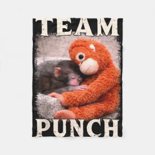 Baby monkey punch meme team punch trend meme fleece blanket