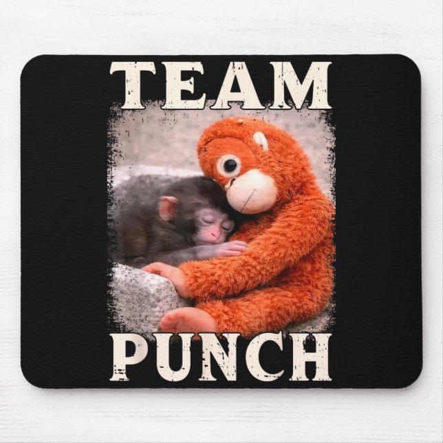 Baby monkey punch meme team punch trend meme mouse mat (Front)