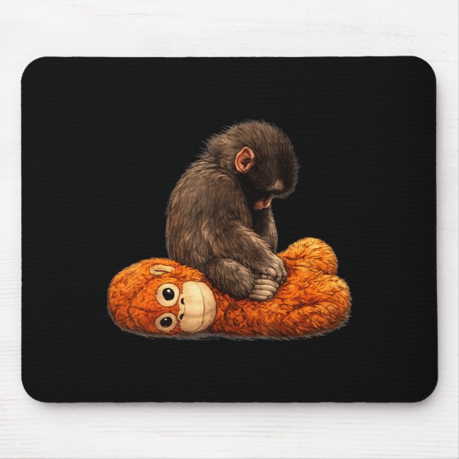 Baby monkey punch  mouse mat (Front)